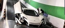 McLaren 675LT Ruined in Ridiculous Parking Lot Crash, Front End Is Torn Apart