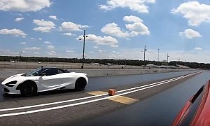 McLaren 720S Drag Races Tuned Hellcat, The Struggle Is Real