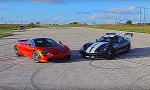 McLaren 720S Is the Perfect Antidote to an 800 HP Dodge Viper ACR in Roll Race