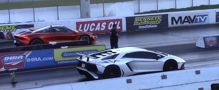 McLaren 720S vs Lamborghini Aventador SV Drag Race