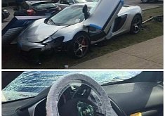 McLaren Dealer Employee Crashes Brand New 650S with Steering Wheel Still Wrapped in Plastic