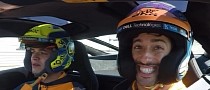 McLaren F1 Drivers Do the Start-Stop Challenge and Ricciardo Becomes a Drifting Instructor