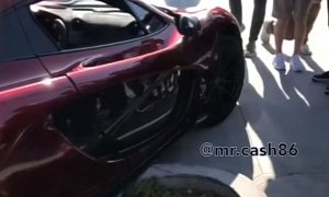 McLaren P1 Has Silly Curb Crash at Cars and Coffee California, Jay Leno On Site