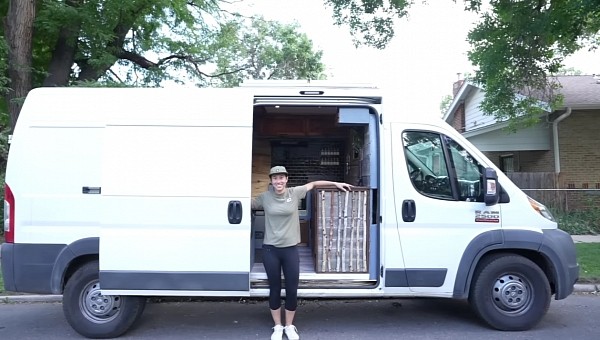 Woman turns RAM ProMaster van into a cozy tiny home on wheels
