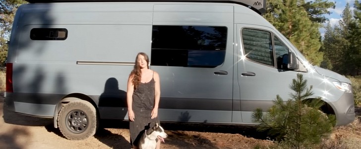 Woman converts Mercedes-Benz Sprinter van into her ideal tiny home on wheels