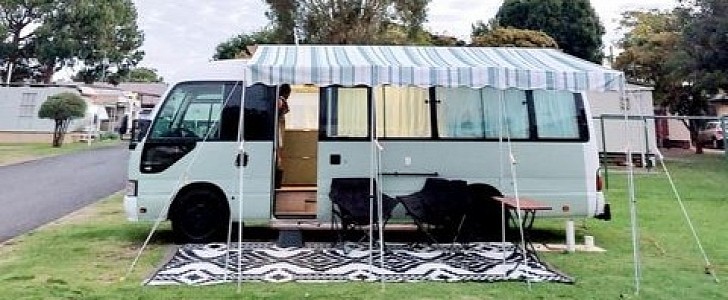 2002 Toyota Coaster converted into beautiful home on wheels