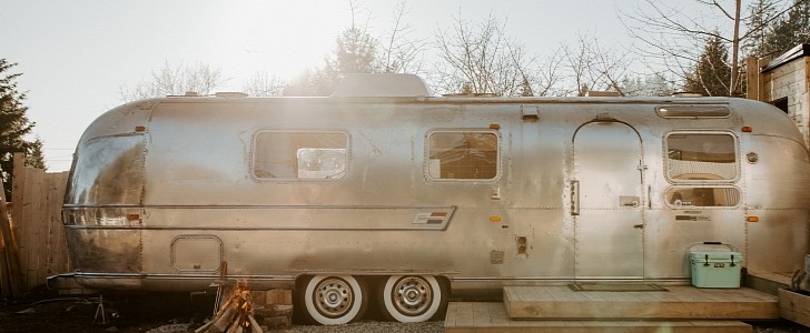 Stevie is a 1970s' Airstream turned into a modern holiday home