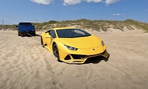 Meet the… Sandborghini! Lamborghini Huracan Gets Stuck in Sand on the Beach