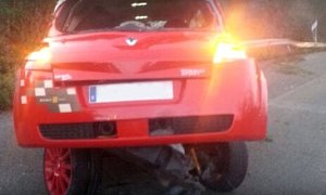Megane RS "Gains" Rear-Axle Steering after Savage Street Racing Crash in Spain