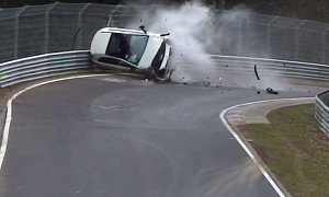 Mercedes A-Class AMG Line Destroyed in Huge Rollover Crash on Nurburgring