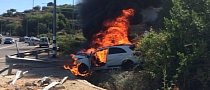 Mercedes A45 AMG Burns to a Crisp after Crashing in Israel