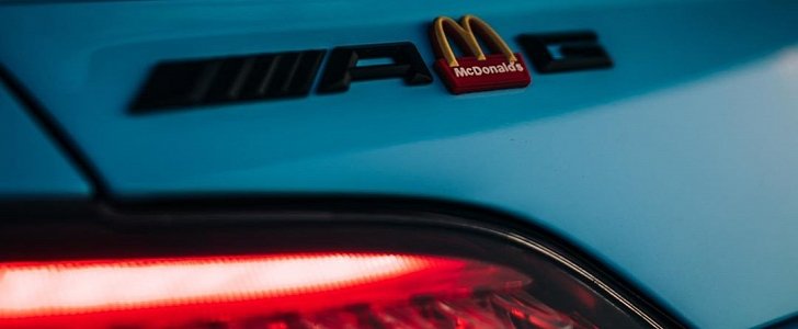 McDonalds badge on Mercedes-AMG GT