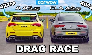 Mercedes-AMG A 45 S vs. Stage 1 CLA 45 S Drag Race Has Unpredictable Ending