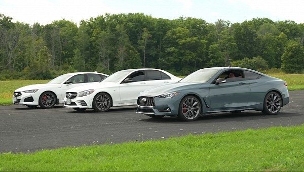 Mercedes-AMG C 43 Races Acura TLX Type S and Infiniti Q60 Red Sport 400