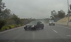 Mercedes-AMG C 63 S Coupe Driver Ends up Crashing Car While Drifting in the Rain