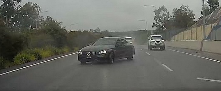 Mercedes-AMG C 63 S Coupe crashes in Australia