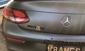 Mercedes-AMG C63 Owner Uses McDonalds Logo for AMG Badge and It Looks Hilarious