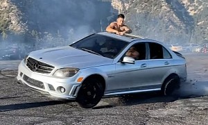 Mercedes-AMG C 63 Thinks It’s a Mustang, Crashes at Cali Car Meet While Drifting