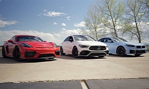 Mercedes-AMG CLA 45 Crushes the BMW M2 and Porsche 718 Cayman GT4 Over the 1/4-Mile