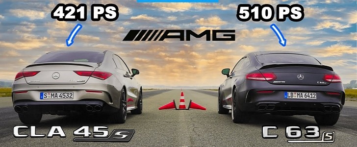 Mercedes-AMG CLA 45 S 4MATIC+ Vs Mercedes-AMG C 63 S drag race