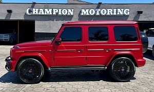 Mercedes-AMG G 63 on 24s Is Too Satin and Crimson Everywhere, But Also a Little Black