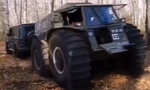 Mercedes-AMG G 63 Tug-of-War With Russian Sherp Turns Into Bouncing Contest