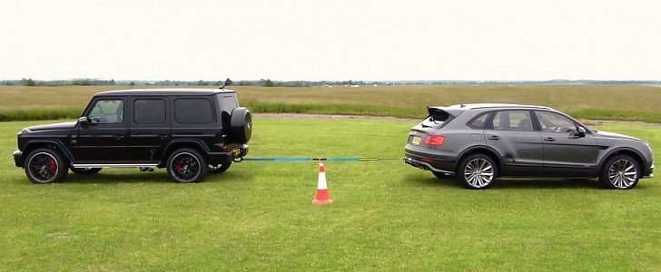 Mercedes-AMG G63 Does Epic Tug-of-War With Cayenne Turbo, Bentayga Speed