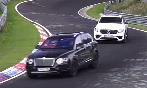 Mercedes-AMG GLC63 Coupe Can't Pass Bentley Bentayga Diesel in Nurburgring Test