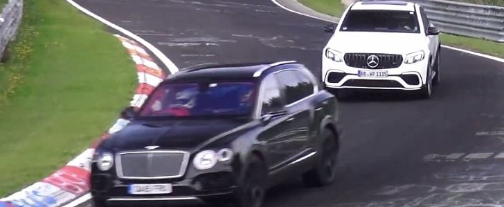 Mercedes-AMG GLC63 Coupe Can't Pass Bentley Bentayga Diesel on Nurburgring