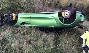 UPDATE: Mercedes-AMG GT R Flips in Swedish Crash, Wheels Disappear