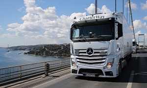 Mercedes-Benz Actros Convoy with Supplies for Syrian Refugees Arrives at Destination