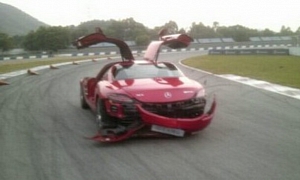 Mercedes-Benz C63 AMG Crashed into SLS AMG by Journalists
