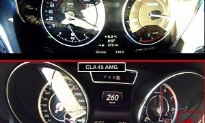 Mercedes-Benz CLA 45 AMG vs BMW M235i Speedometer Battle