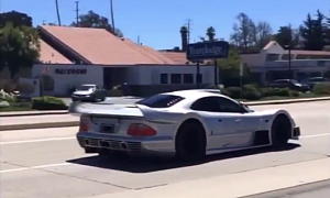 Mercedes-Benz CLK GTR Driver Carefully Scrapes Front and Rear Bumpers