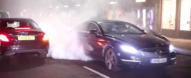 Mercedes-Benz CLS AMG smoking in London