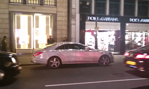 Mercedes-Benz CLS Covered in Swarovski Crystals Spotted Again, Is Still the Worst Idea Ever