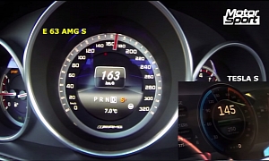Mercedes-Benz E 63 AMG S-Model vs Tesla Model S