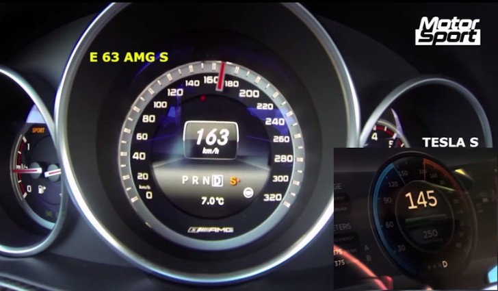 Mercedes-Benz E 63 AMg S-Model vs Tesla Model S