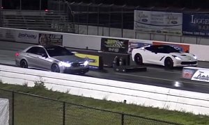 Mercedes-Benz E63 AMG S Shows a Corvette C7 How Drag Racing Is Done