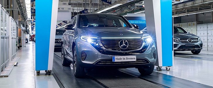 Mercedes-Benz EQC rolling off the lines in Germany
