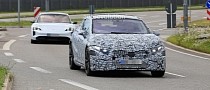 Mercedes-Benz EQS Spied Testing With Porsche Taycan, Is Also a Tesla Fighter