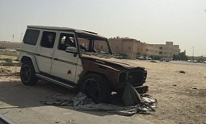 Mercedes-Benz G63 AMG Burns Down in Saudi Arabia, Carcass Looks Abandoned