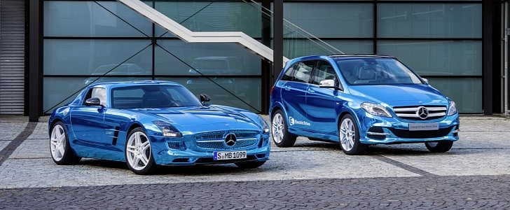 Electric drive versions of SLS AMG and B-Class in concept version