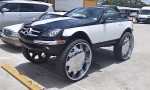Mercedes-Benz SLK on Huge Wheels Doesn’t Want To Be Called a Donk