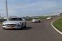 Mercedes-Benz SLS AMG Trio Hooning on Track