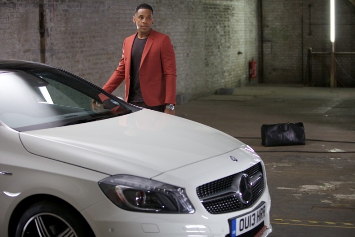 Reggie Yates with the Mercedes-Benz A-Class