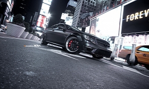 Mercedes C63 AMG Coupe Rides on ADV.1 Wheels in Times Square