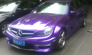 Mercedes C63 AMG Is a Shiny Purple Sedan in China