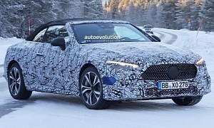 Mercedes CLE Convertible Spied in the Cold, Rag Top Stayed Up the Entire Time