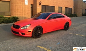Mercedes CLS 55 AMG Wrapped in Matte Red